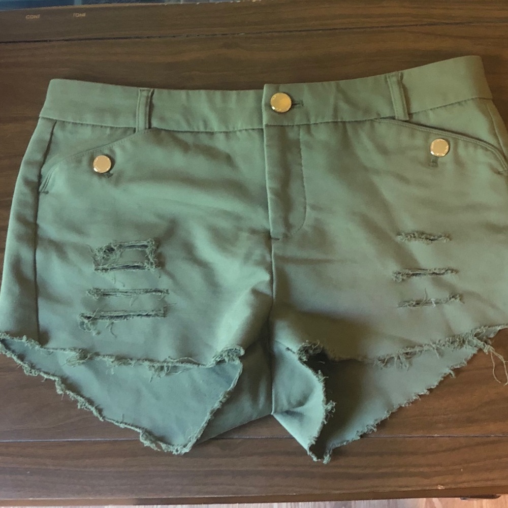 Army Green Cutoff Shorts